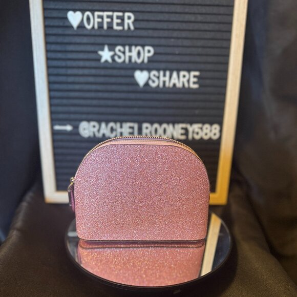 Kate Spade Small Pink Sparkle Makeup Pouch - NWOT - Picture 2 of 4